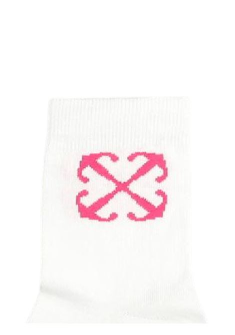 Calzini bambina bianchi in cotone OFF WHITE | OGRA004S24KNI/DELBIANCO